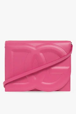 Dolce & Gabbana PINK Leather shoulder bag with logo