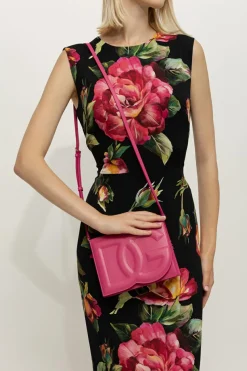 Dolce & Gabbana PINK Leather shoulder bag with logo