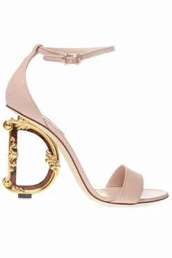 Dolce & Gabbana PINK Sandals with decorative heel