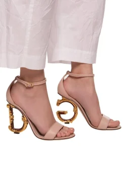 Dolce & Gabbana PINK Sandals with decorative heel