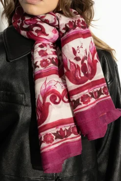 Dolce & Gabbana PINK Scarf with 'Majolica' pattern