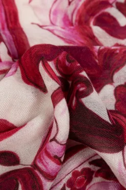 Dolce & Gabbana PINK Scarf with 'Majolica' pattern