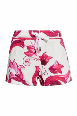 Dolce & Gabbana PINK Shorts with Majolica pattern