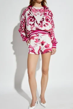 Dolce & Gabbana PINK Shorts with Majolica pattern