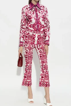 Dolce & Gabbana PINK Silk trousers
