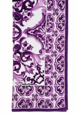 Dolce & Gabbana PURPLE Bath towel with 