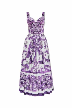 Dolce & Gabbana PURPLE Dress with "Majolica" print