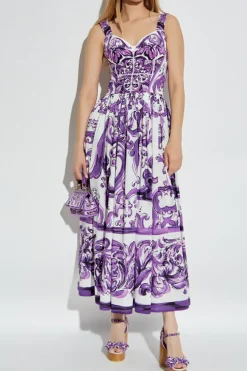 Dolce & Gabbana PURPLE Dress with "Majolica" print
