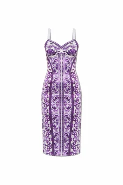 Dolce & Gabbana PURPLE Dress with "Majolica" print
