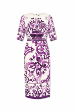 Dolce & Gabbana PURPLE Dress with "Majolica" print