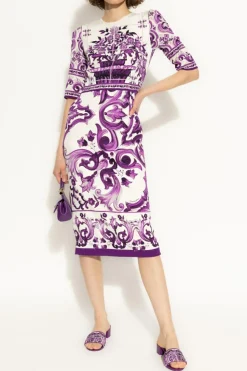 Dolce & Gabbana PURPLE Dress with "Majolica" print