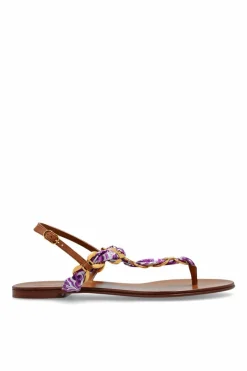 Dolce & Gabbana PURPLE Sandals with brass appliqué