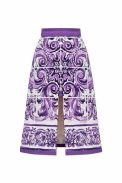 Dolce & Gabbana PURPLE Skirt with "Majolica" print