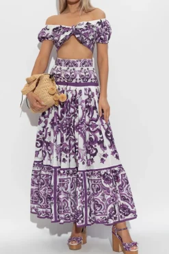 Dolce & Gabbana PURPLE Top with "Majolica" print