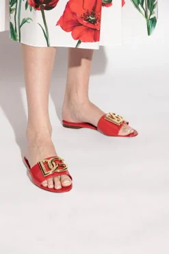 Dolce & Gabbana RED ‘Bianca’ glossy slides
