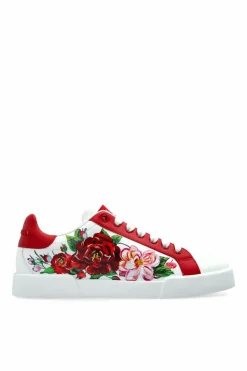Dolce & Gabbana RED Floral motif sports shoes