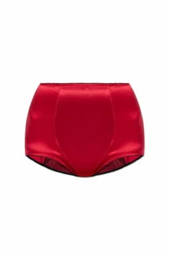 Dolce & Gabbana RED Silk high-waisted panties