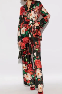 Dolce & Gabbana RED Silk pants