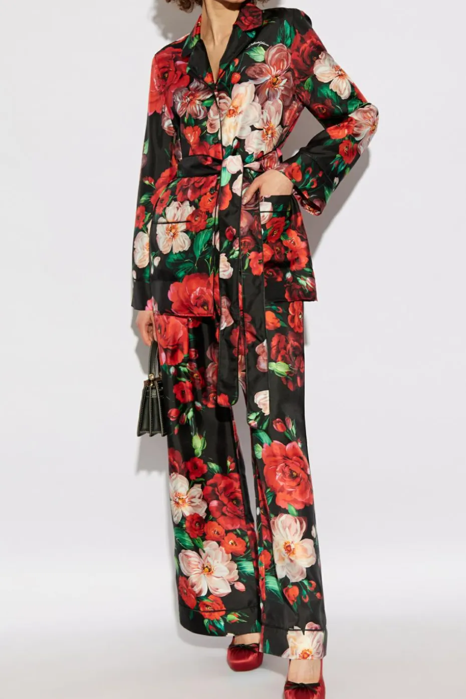 Dolce & Gabbana RED Silk pants