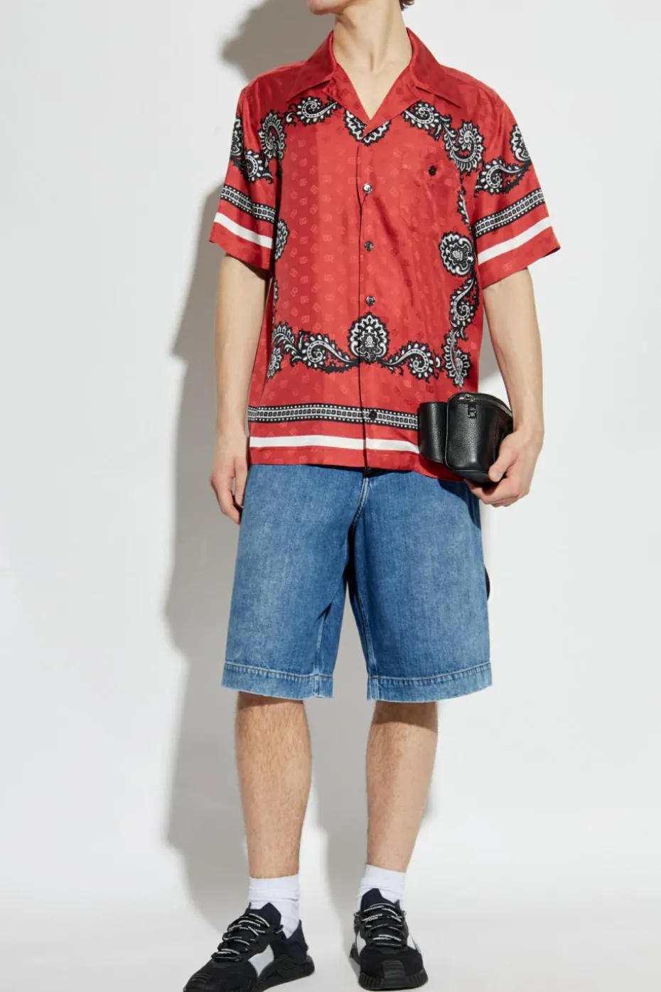 Dolce & Gabbana RED Silk shirt with pocket