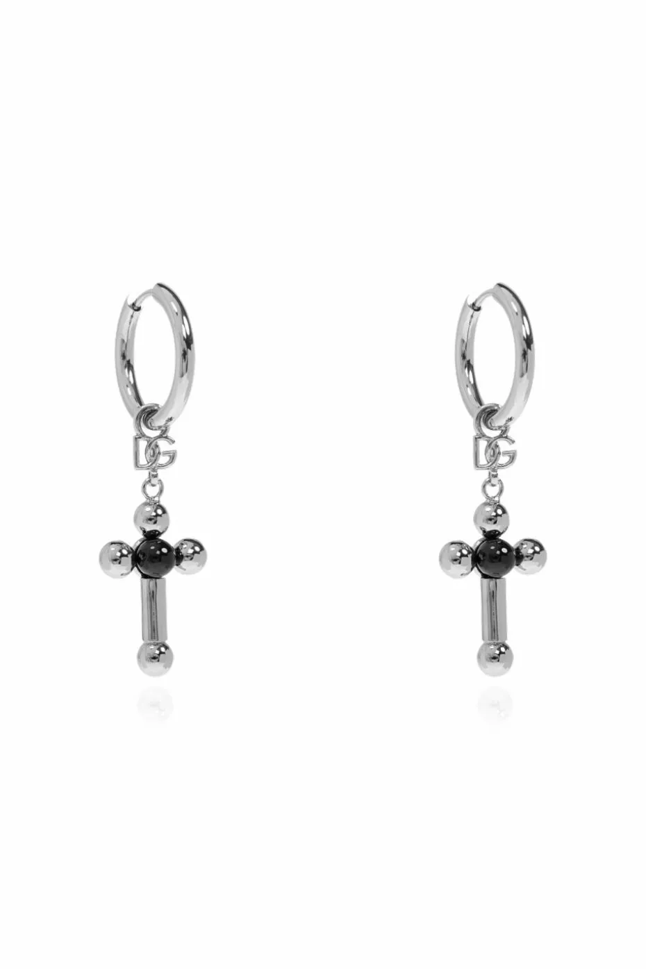 Dolce & Gabbana SILVER Earrings with religious motif pendant