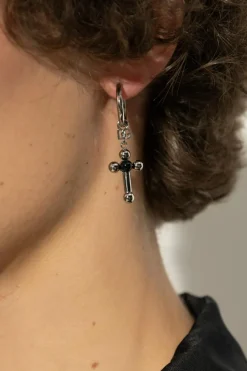 Dolce & Gabbana SILVER Earrings with religious motif pendant