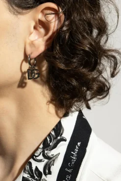 Dolce & Gabbana SILVER Earrings with logo-shaped pendants