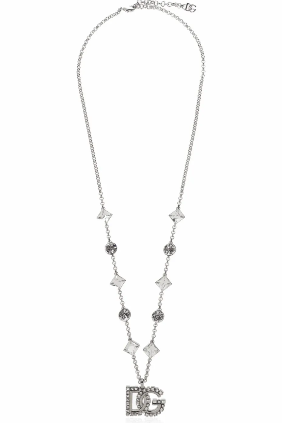 Dolce & Gabbana SILVER Necklace with shimmering crystals