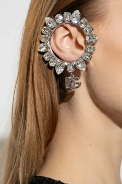 Dolce & Gabbana SILVER Rhinestone-embellished ear cuff