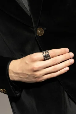 Dolce & Gabbana SILVER Ring in the shape of a logo