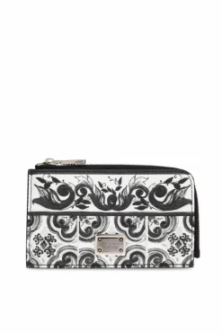 Dolce & Gabbana WHITE Card case with "Majolica" print