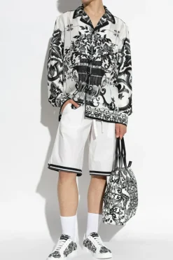 Dolce & Gabbana WHITE Cotton shorts with print