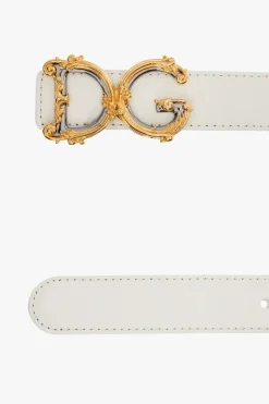 Dolce & Gabbana WHITE Leather belt