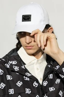 Dolce & Gabbana WHITE Patched baseball cap