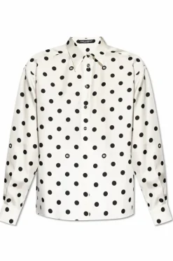 Dolce & Gabbana WHITE Polka dot pattern shirt.