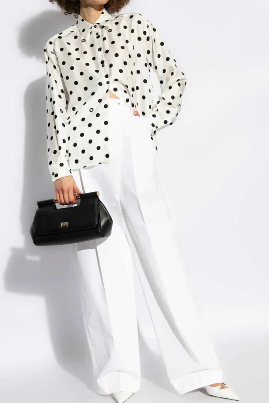Dolce & Gabbana WHITE Polka dot pattern shirt.