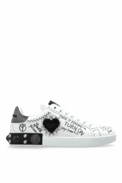 Dolce & Gabbana WHITE 'Portofino' sneakers with appliqués