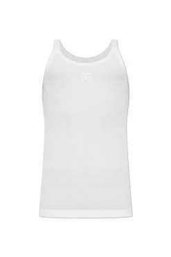Dolce & Gabbana WHITE Ribbed sleeveless t-shirt