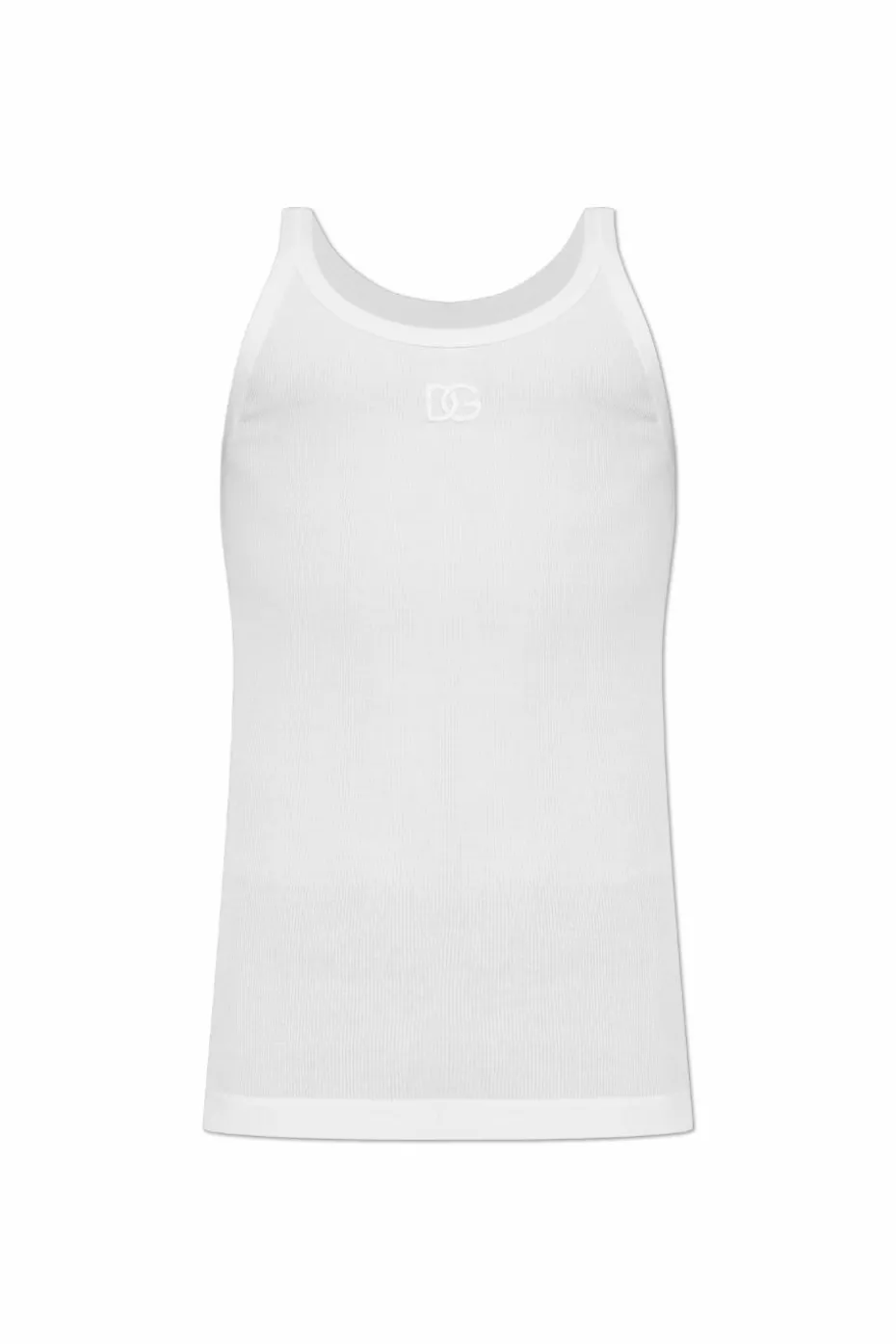 Dolce & Gabbana WHITE Ribbed sleeveless t-shirt