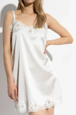 Dolce & Gabbana WHITE Satin slip with lace trim