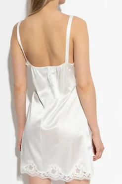 Dolce & Gabbana WHITE Satin slip with lace trim
