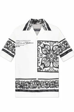 Dolce & Gabbana WHITE Shirt with "Majolica" print