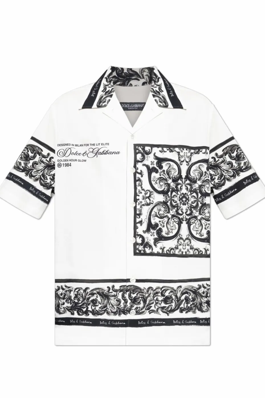 Dolce & Gabbana WHITE Shirt with "Majolica" print