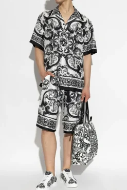 Dolce & Gabbana WHITE Silk short-sleeve shirt