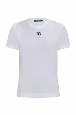 Dolce & Gabbana WHITE T-shirt with embroidered logo