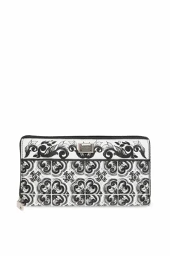 Dolce & Gabbana WHITE Wallet with 'Majolica' print