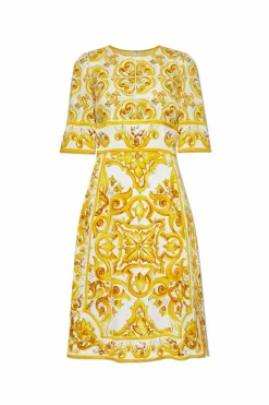 Dolce & Gabbana YELLOW Dress with 'Majolica' print