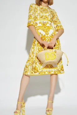 Dolce & Gabbana YELLOW Dress with 'Majolica' print