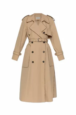Dries Van Noten beige Double-breasted trench coat