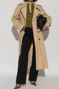 Dries Van Noten beige Double-breasted trench coat
